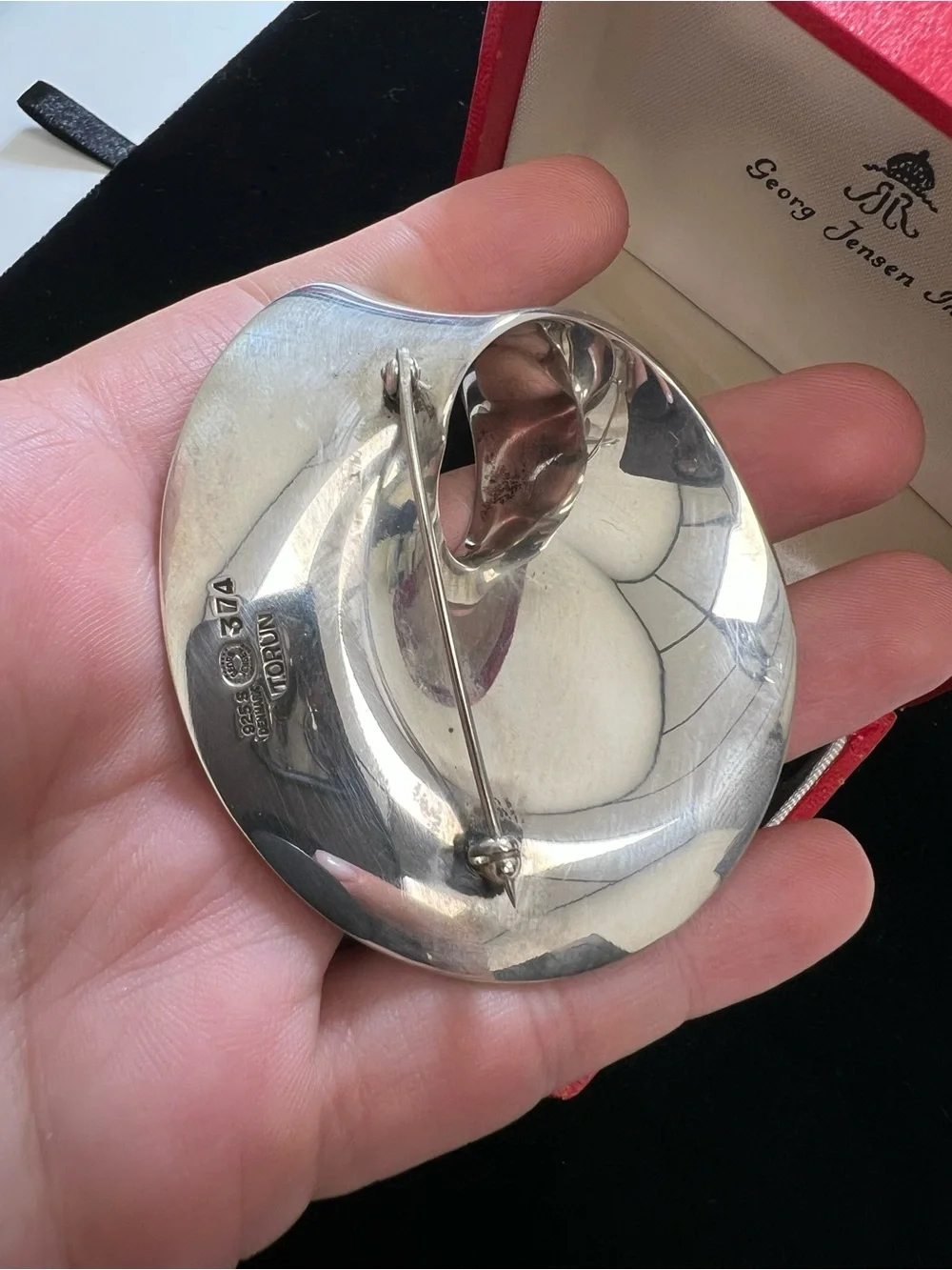 Georg Jensen Large Sterling Silver “MOBIUS” Brooch Pin Denmark